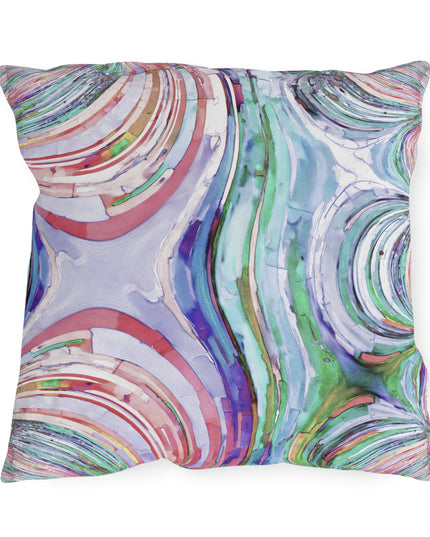 Uzi Spiral Pastels Outdoor Pillow, 18" x 18"