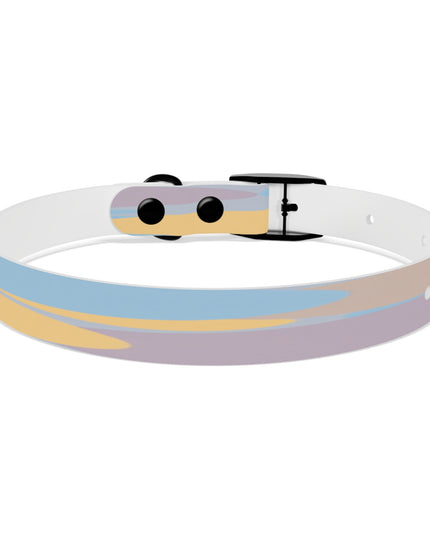 Pastel Baby Blue and Peach Patches Small Dog Collar