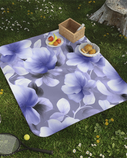 Indigo Blossom Floral Bunch 61" × 51" Picnic Blanket