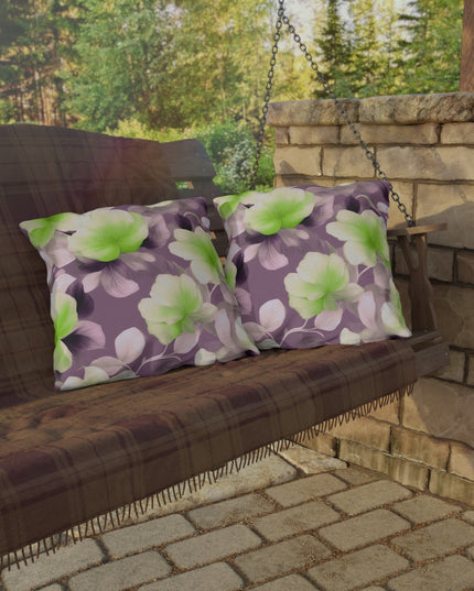 Lime Lavender Floral Bunch 20" x 20" Outdoor Pillow