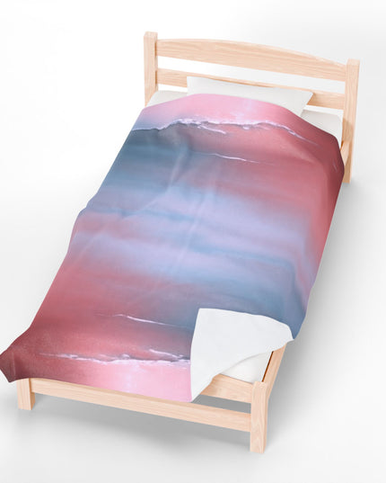 Gray Sea Pink Fog Velveteen Plush Blanket, 60" x 80"