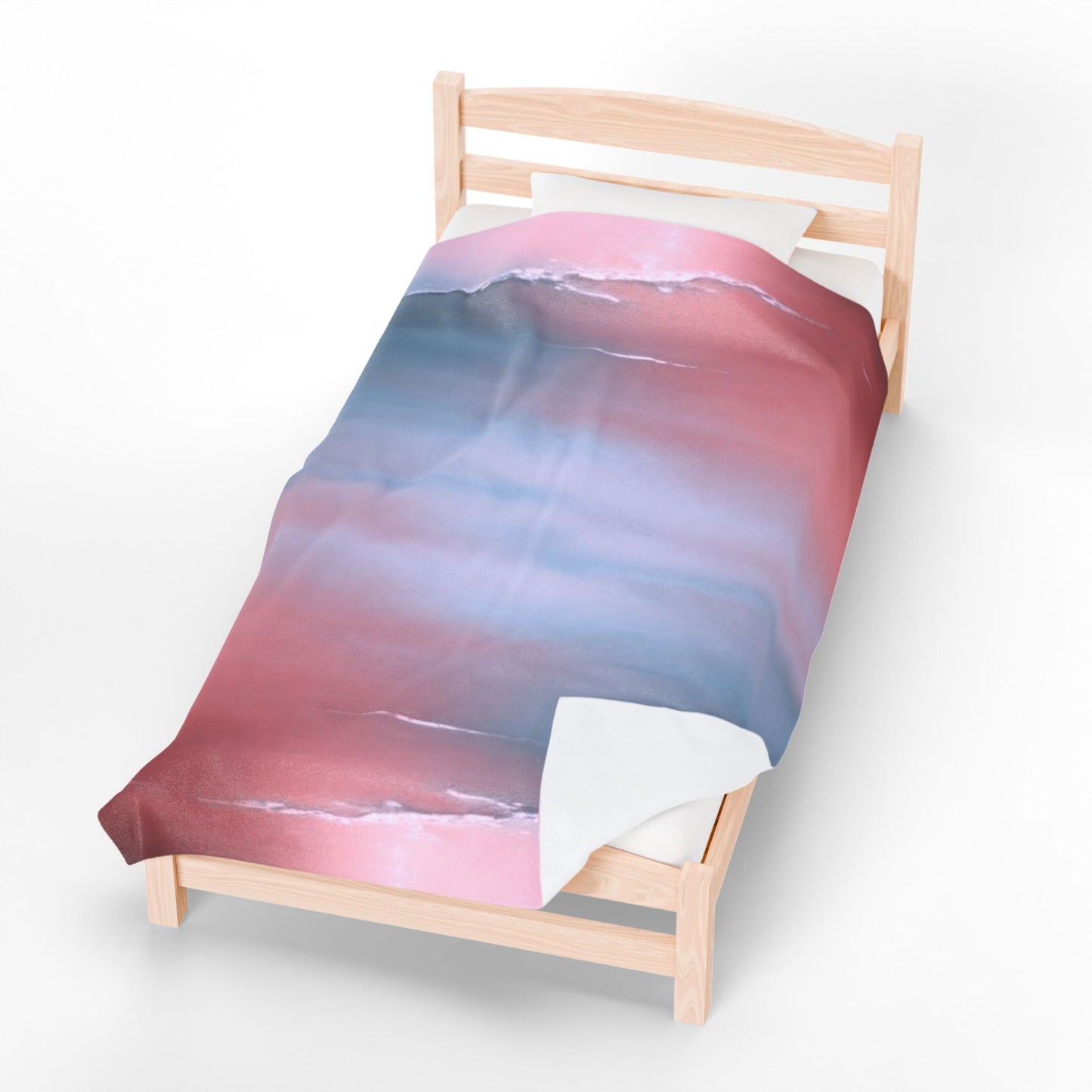 Gray Sea Pink Fog Velveteen Plush Blanket, 60" x 80"