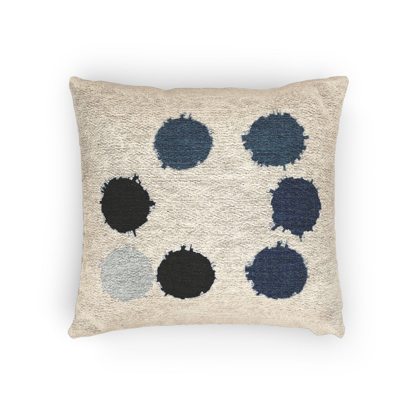 Blue Barrel Woven Pillow, 17" x 18"