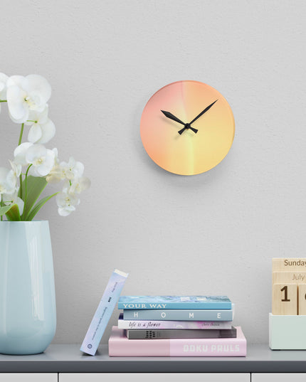 Hot Peach Fade Acrylic Round Wall Clock, 8" x 8"
