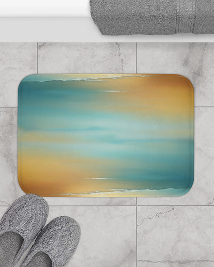 Blue Sea Red Orange Fog 24" x 17" Bath Mat