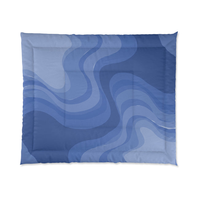 Deep Blue Wavey 104" × 88" Comforter