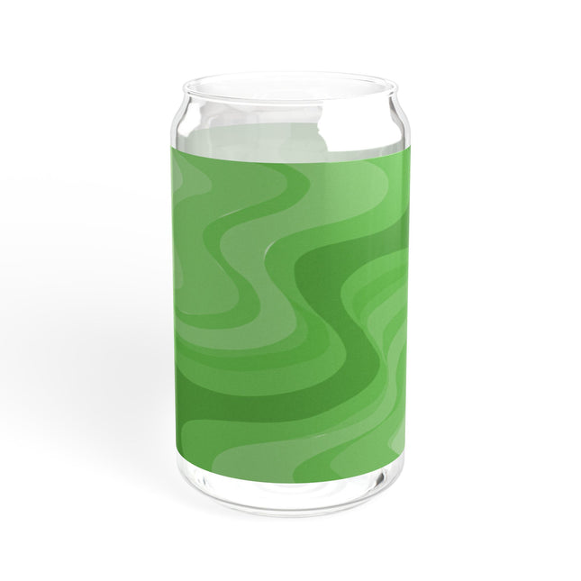 Greenie Meanie Wavey Sipper Glass, 16oz