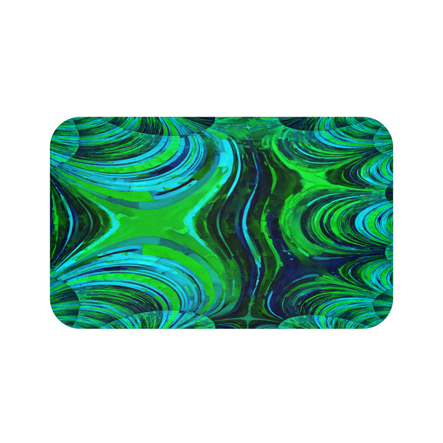Uzi Spiral Blue Green 34" x 21" Bath Mat