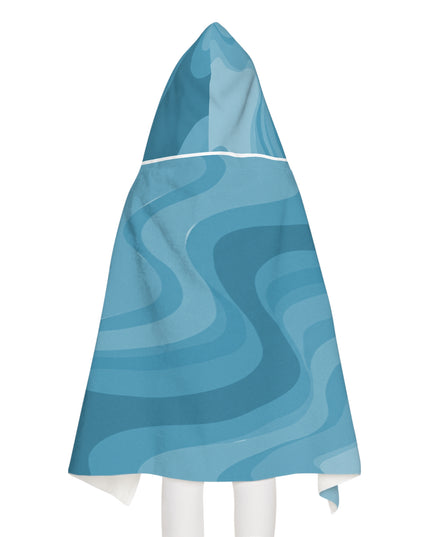 Sky Blue Wavey Youth Hooded Towel, 24" x 48"