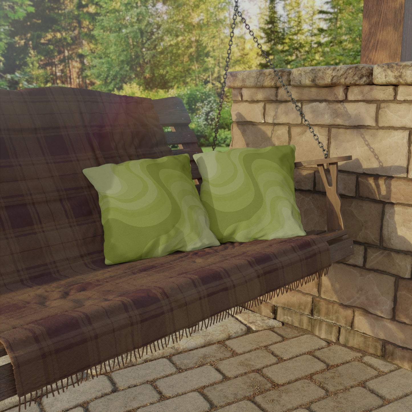 Lemon Wavey 16" x 16" Outdoor Pillow