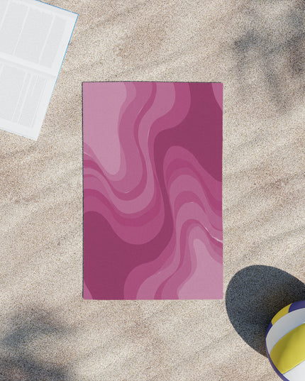 Pinky Mauve Wavey Beach Towel, 18" x 27"
