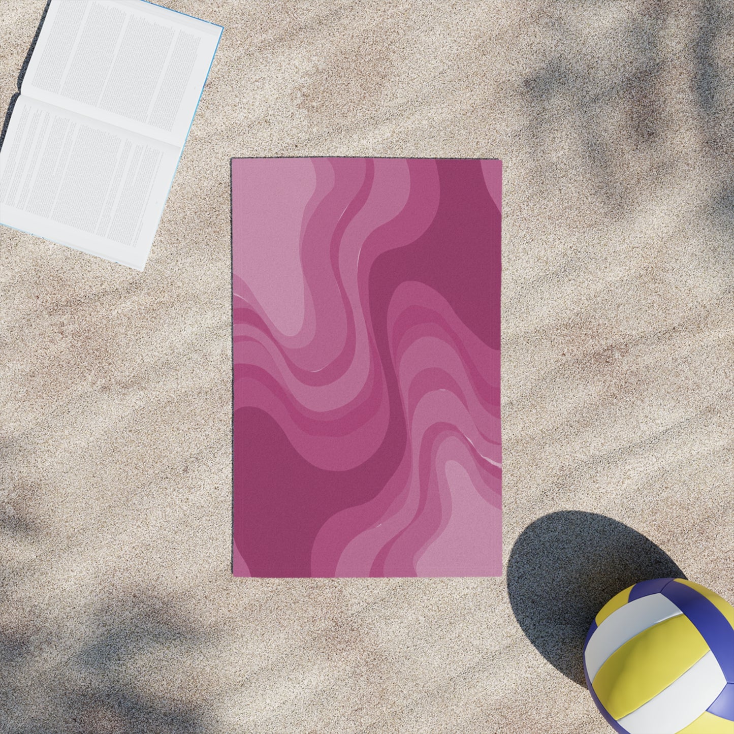 Pinky Mauve Wavey Beach Towel, 18" x 27"