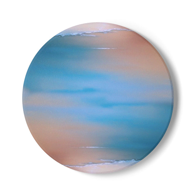Blue Sea Peach Fog 4" x 4" Round Ceramic Coaster
