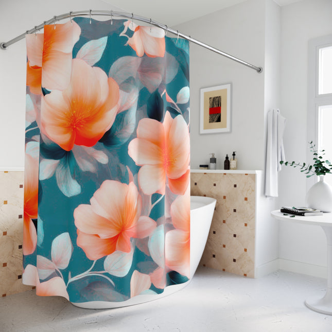 Orange Blossom Floral Bunch Shower Curtains, 71" x 74"