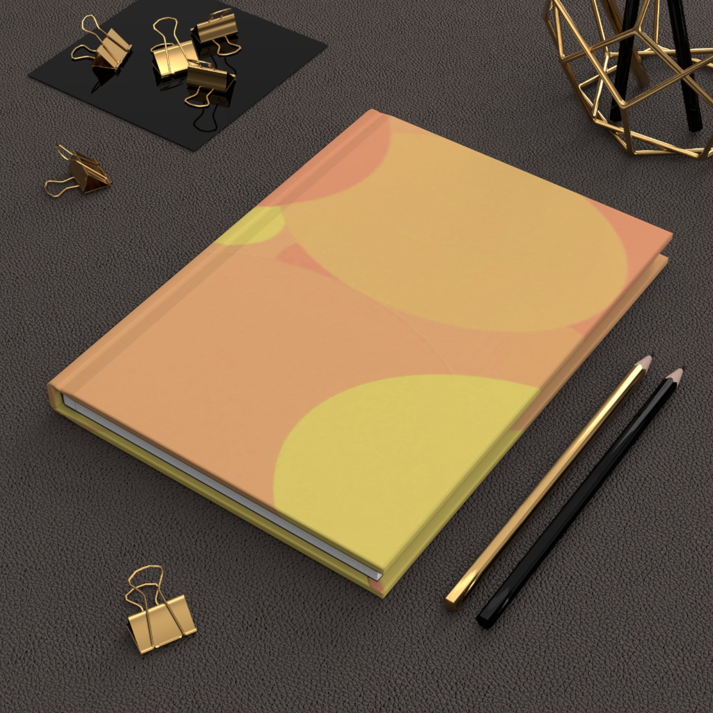 Pastel Bright Oranges Patches 5.75" x 8" Hardcover Journal Matte with 150 lined pages