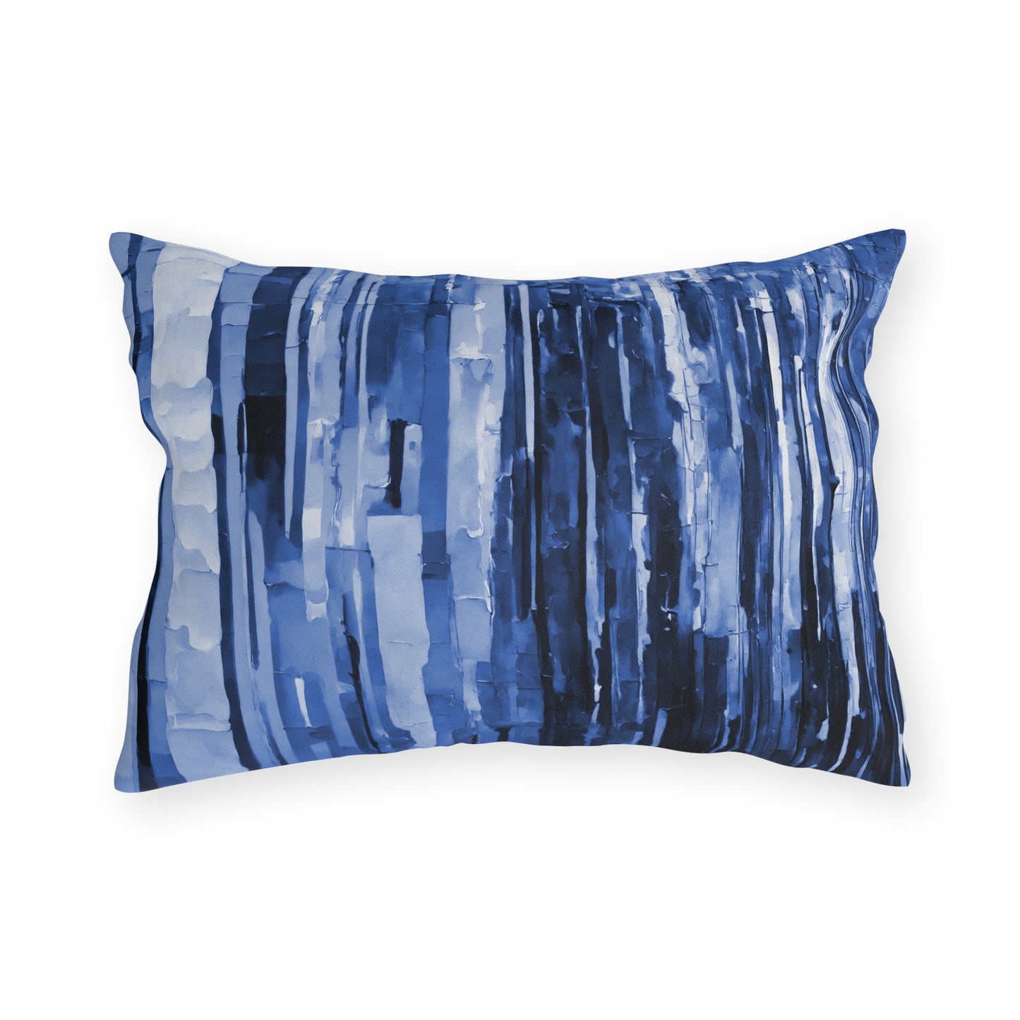Striped Deep Blue 20" x 14" Outdoor Pillow