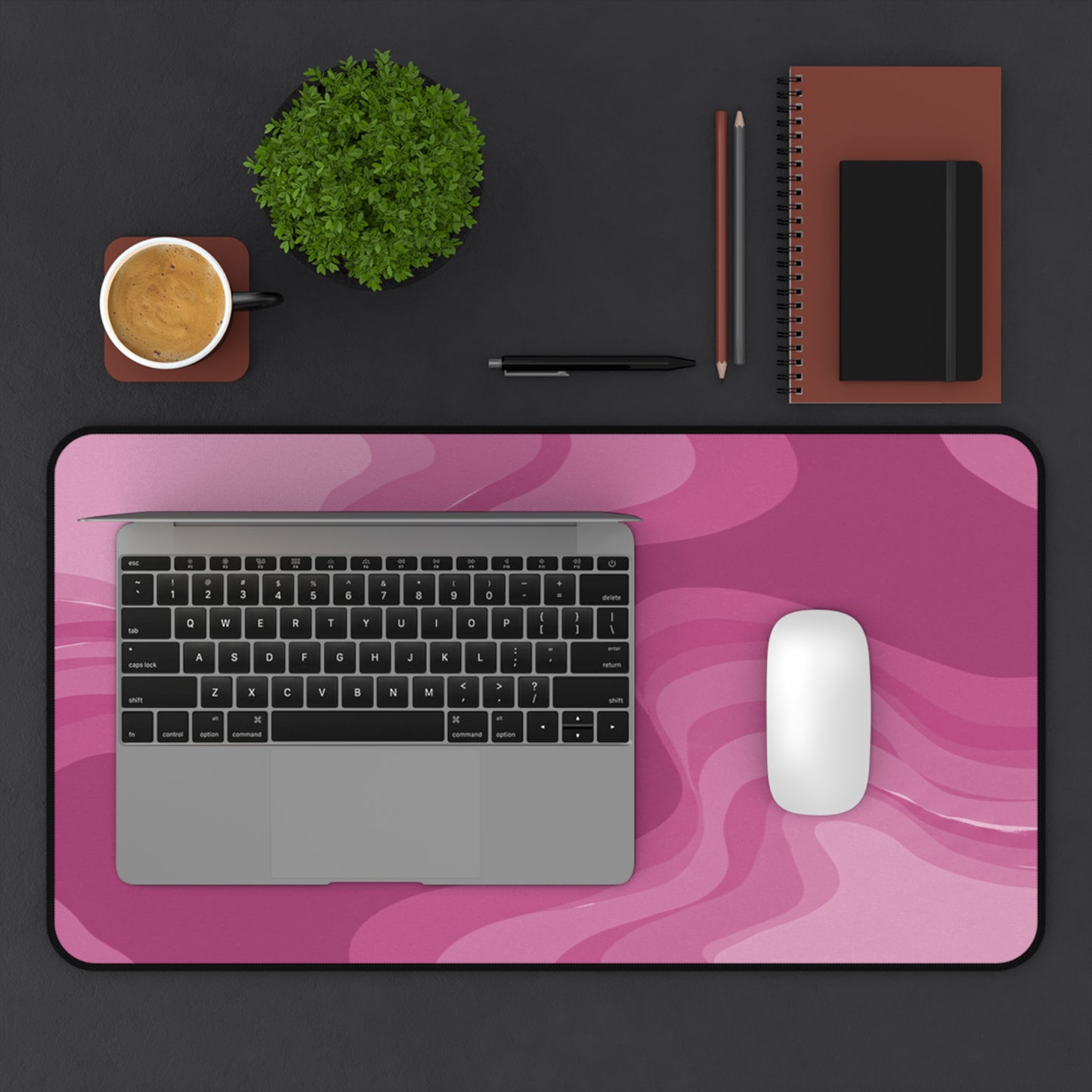 Pinky Mauve Wavey 12" x 22" Desk Mat