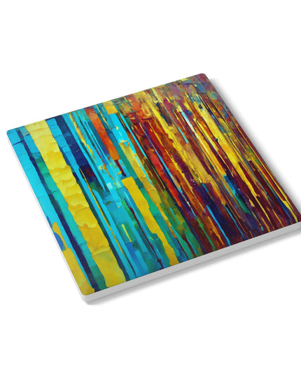 Striped Alpha 4" x 4" Square Ceramic Coaster