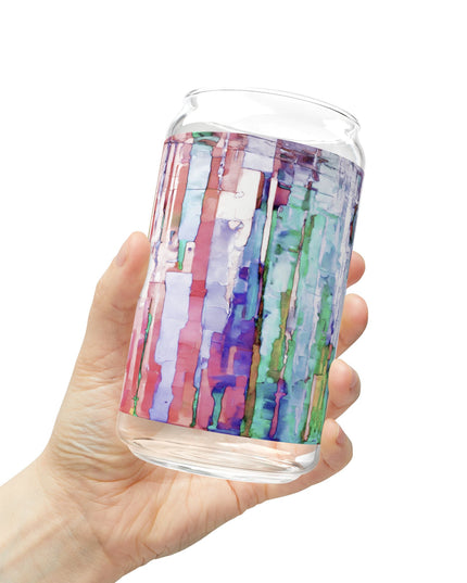 Striped Pastels Sipper Glass, 16oz
