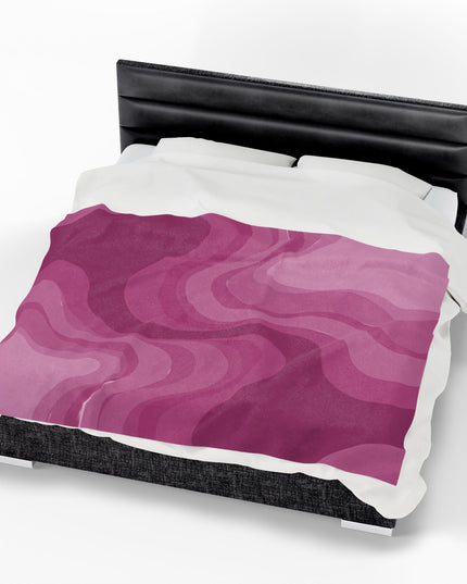 Pinky Mauve Wavey Velveteen Plush Blanket, 60" x 80"