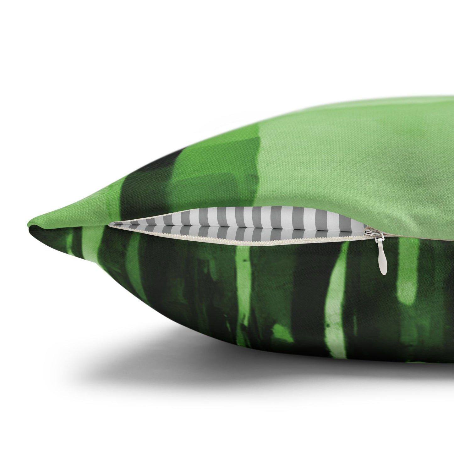 Striped Mint Pastel Spun Polyester Square Pillowcase, 14" x 14"