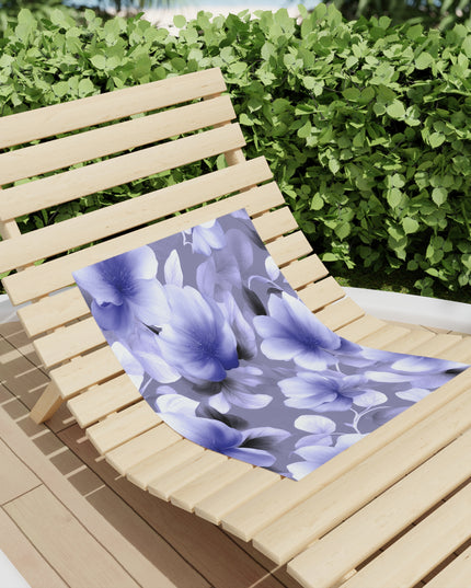 Indigo Blossom Floral Bunch Beach Towel, 18" x 27"