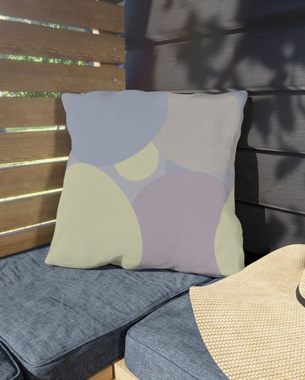 Pastel Soft Blue and Soft White Patches 18" x 18" Outdoor Pillows
