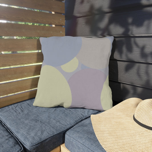 Pastel Soft Blue and Soft White Patches 18" x 18" Outdoor Pillows