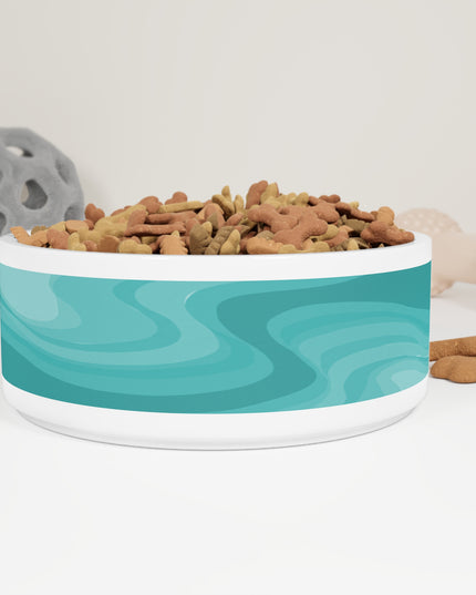 Tif Green Wavey 16 oz Pet Bowl
