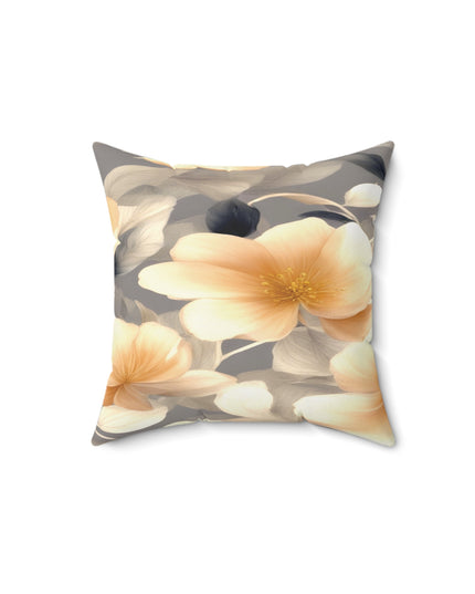Soft Blossom Floral Bunch Faux Suede Square Pillow, 14" x 14"
