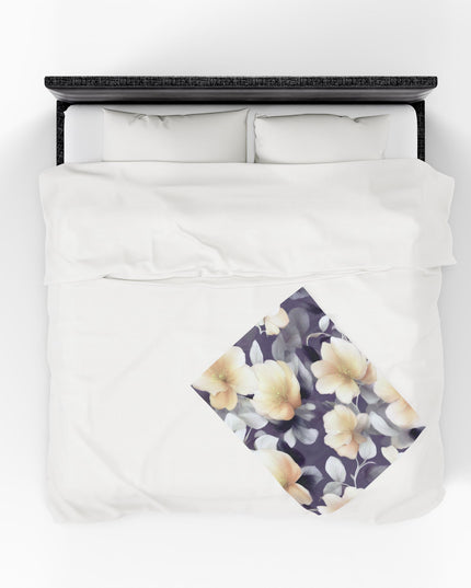 White Blush Floral Bunch Velveteen Plush Blanket, 30" x 40"