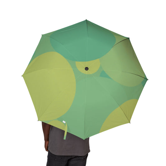 Pastel Green Patches Foldable Umbrella - Compact & Chic