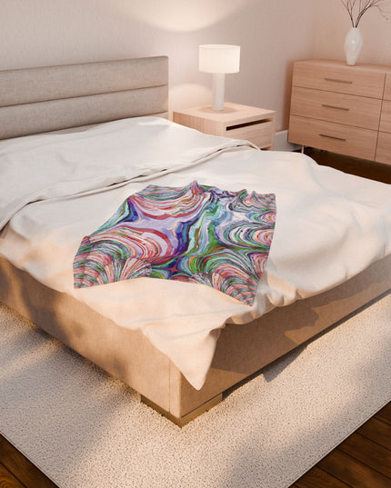 Uzi Spiral Pastels Velveteen Plush Blanket, 30" x 40"