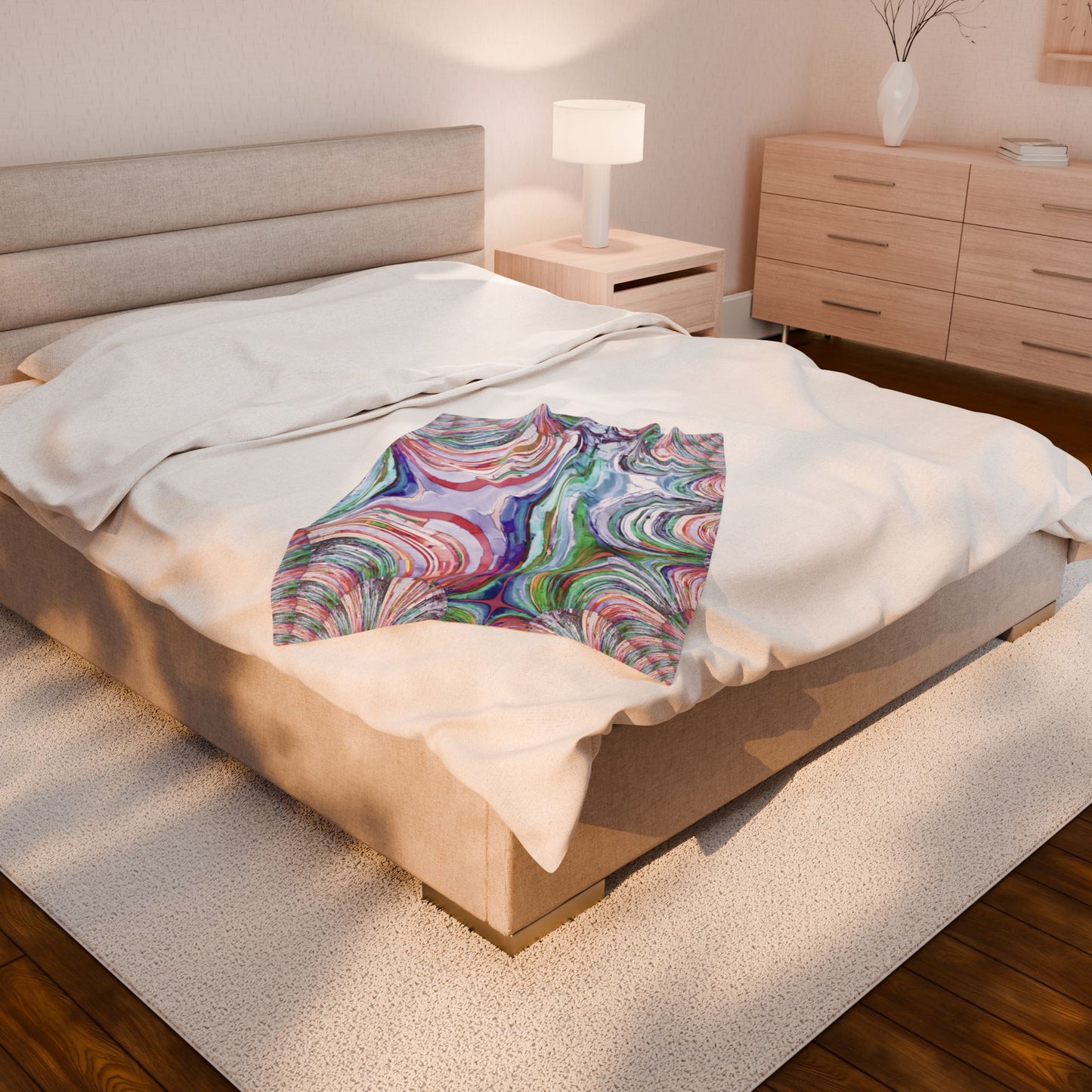 Uzi Spiral Pastels Velveteen Plush Blanket, 30" x 40"