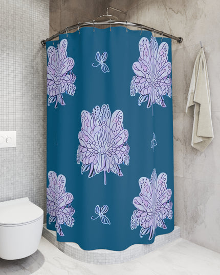 Lavender Floral Butterflies Shower Curtain, 71" x 74"