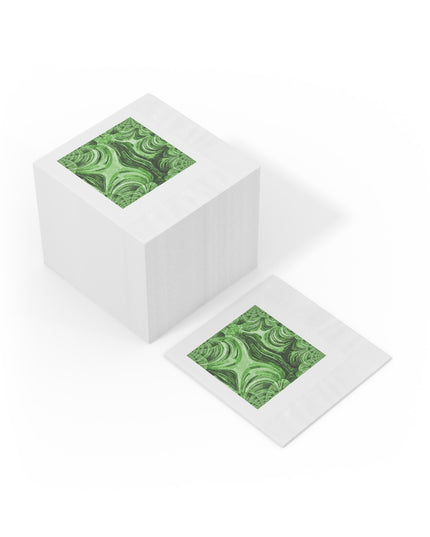 Uzi Spiral Mint Pastel White Coined Napkins, 4.8" x 4.8"