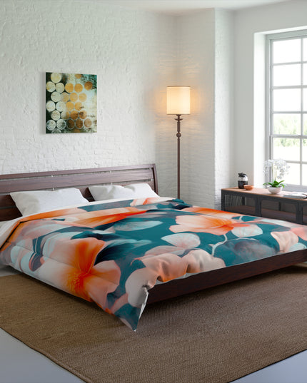 Orange Blossom Floral Bunch Comforter, 104" × 88"