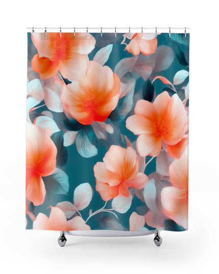 Orange Blossom Floral Bunch Shower Curtains, 71" x 74"