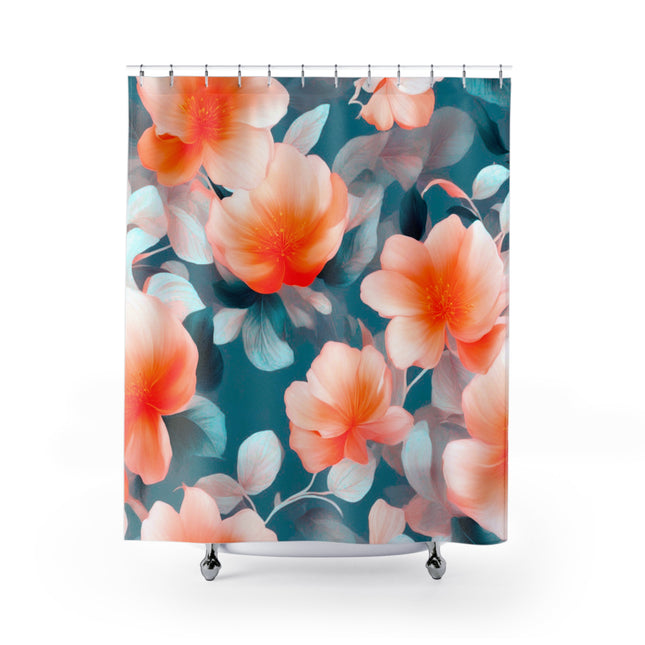 Orange Blossom Floral Bunch Shower Curtains, 71" x 74"