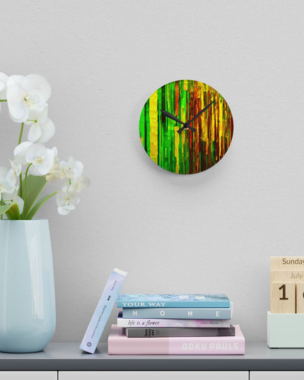 Striped Beta Acrylic Round Wall Clock, 8" x 8"
