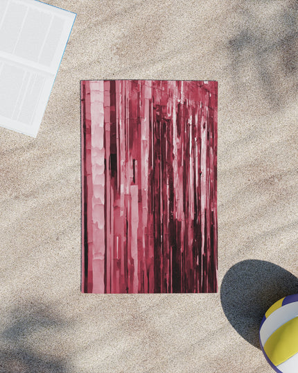 Striped Ruby Beach Towel, 18" x 27"