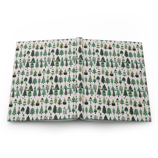 Mini Vintage Green Trees 5.75" x 8" Hardcover Journal Matte with 150 lined pages