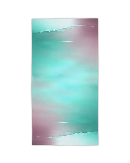 Green Sea Lavender Fog Beach Towel, 24" x 44"