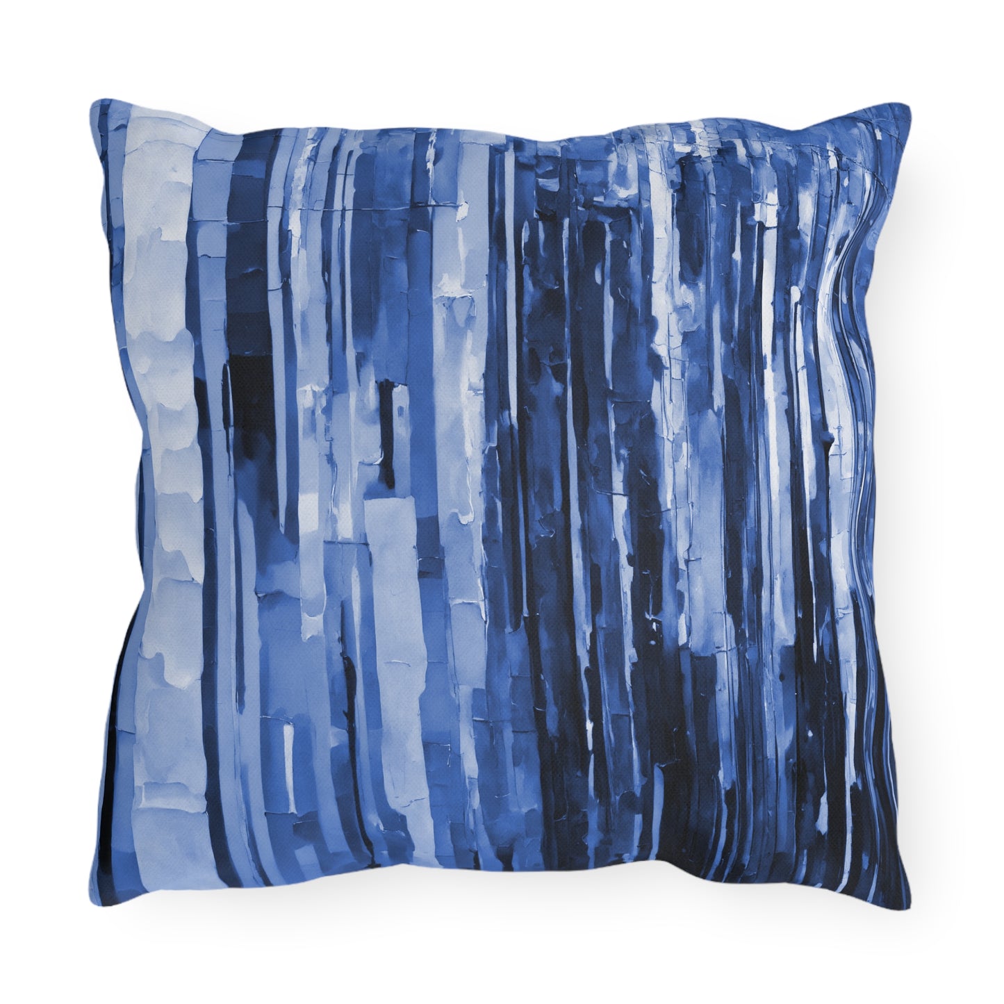 Striped Deep Blue Pastel 16" x 16" Outdoor Pillow