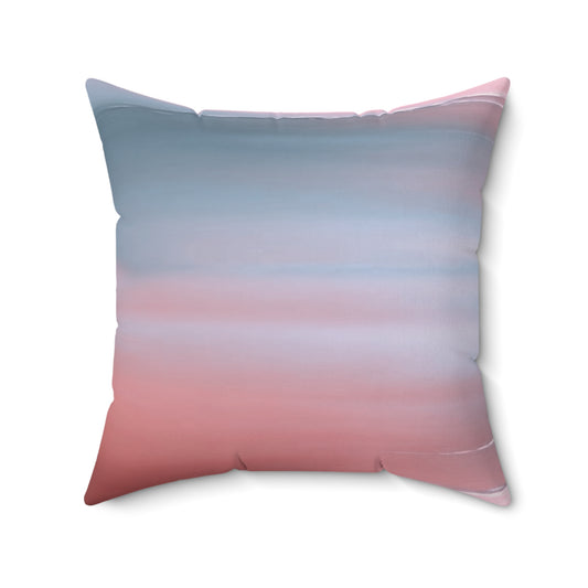 Gray Sea Pink Fog 20" x 20" Faux Suede Square Pillow