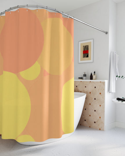 Pastel Bright Oranges Patches Shower Curtains, 71" x 74"