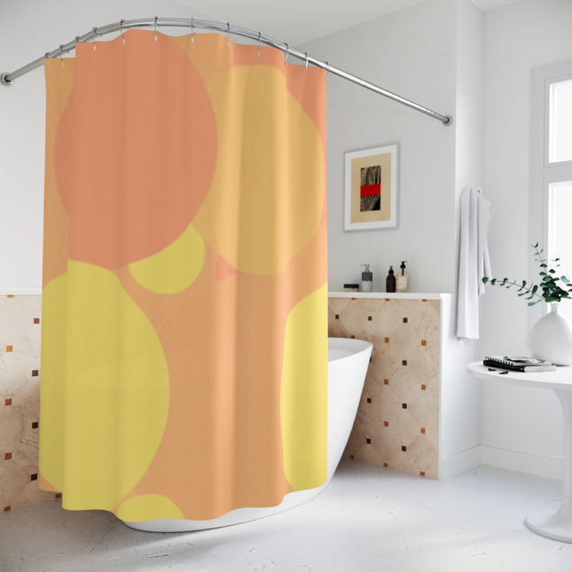 Pastel Bright Oranges Patches Shower Curtains, 71" x 74"
