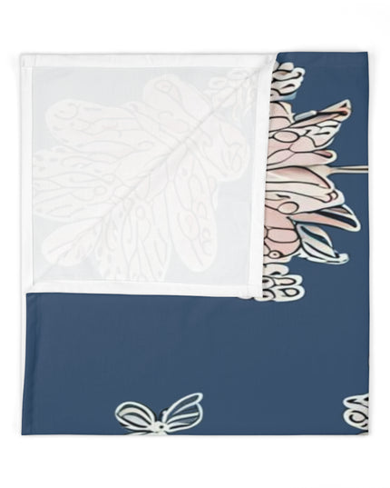 Rose White Floral Butterflies Baby Swaddle 30″×40″ Blanket