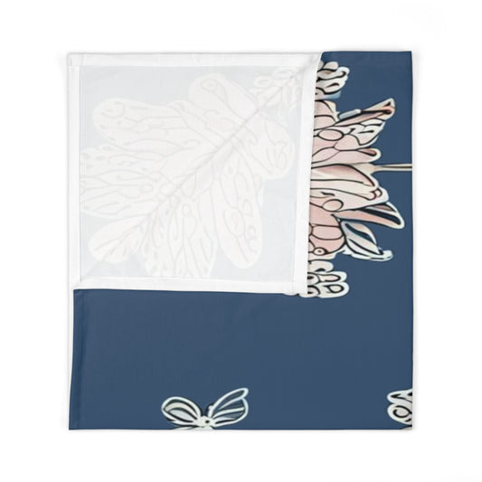 Rose White Floral Butterflies Baby Swaddle 30″×40″ Blanket