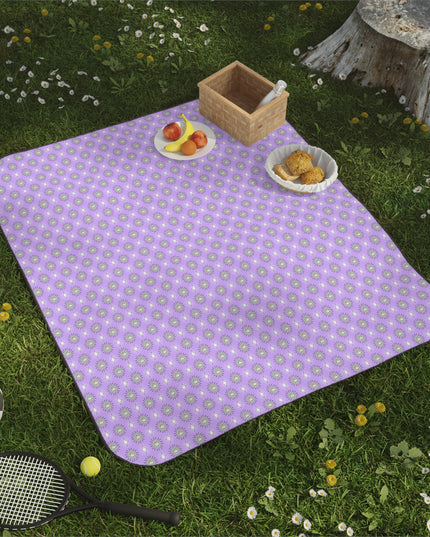 Lavender Star-crossed Bodies Picnic Blanket, 61" × 51"